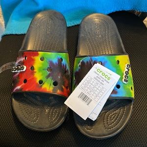 Crocs tie dye slides